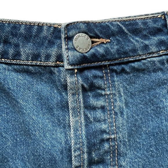 ROLLA’S Women's Chicago Denim Skirt Sz 31 Vintage Blue Casual Stretch Front Slit - Picture 4 of 13